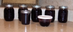 First batch of blueberry jam